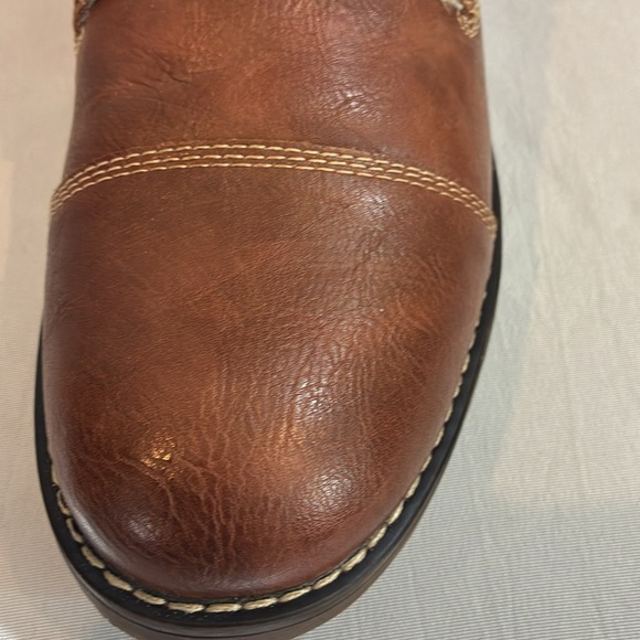 Dexter faux brown leather faux Sherpa lined ankle boots lace up & zip up Size 9 - Picture 5 of 16